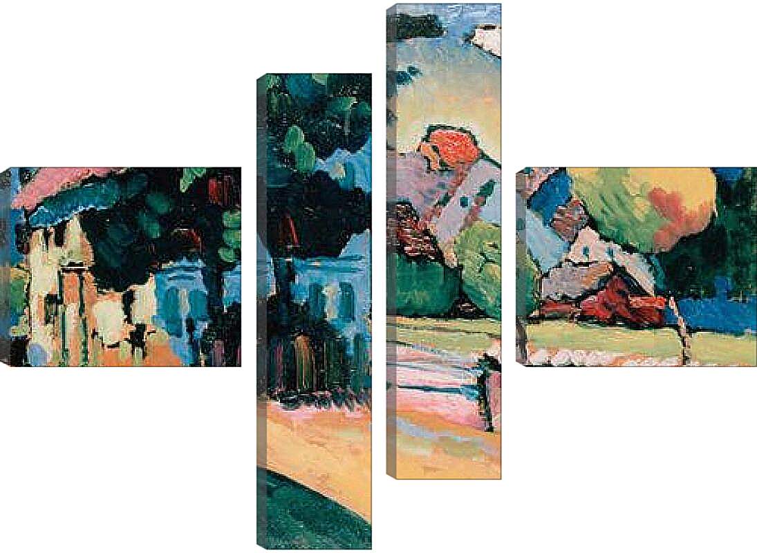 Модульная картина - View of Murnau. Кандинский Василий
