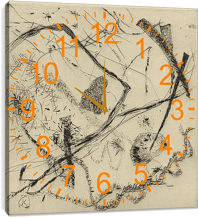 Часы картина - Radierung I. Кандинский Василий