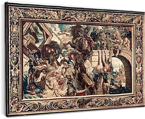 Постер и плакат - Tapestry showing the Triumph of Constantine over Maxentius at the Battle of the Milvian Bridg. Питер Пауль Рубенсe