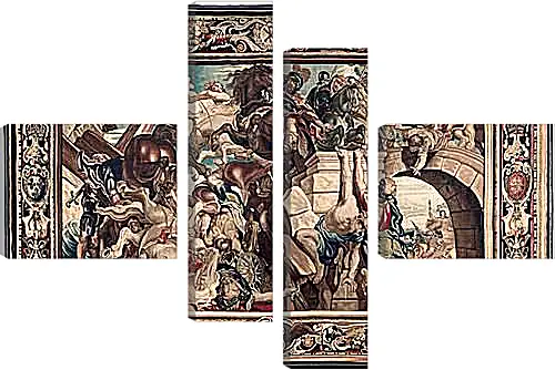 Модульная картина - Tapestry showing the Triumph of Constantine over Maxentius at the Battle of the Milvian Bridg. Питер Пауль Рубенсe