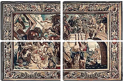 Модульная картина - Tapestry showing the Triumph of Constantine over Maxentius at the Battle of the Milvian Bridg. Питер Пауль Рубенсe