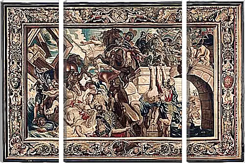 Модульная картина - Tapestry showing the Triumph of Constantine over Maxentius at the Battle of the Milvian Bridg. Питер Пауль Рубенсe