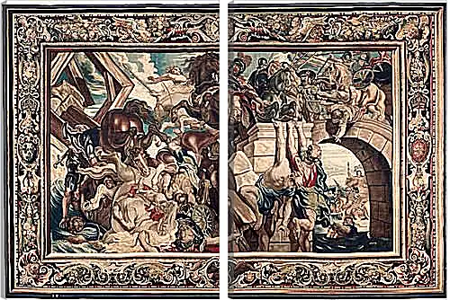 Модульная картина - Tapestry showing the Triumph of Constantine over Maxentius at the Battle of the Milvian Bridg. Питер Пауль Рубенсe