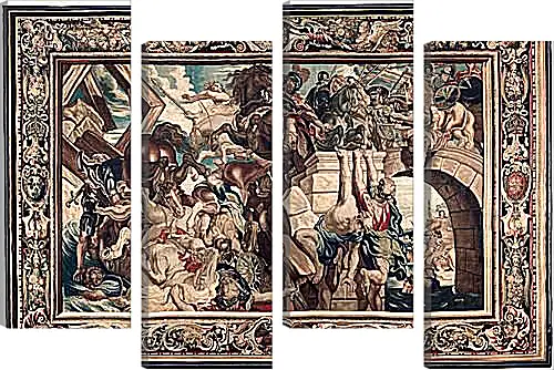 Модульная картина - Tapestry showing the Triumph of Constantine over Maxentius at the Battle of the Milvian Bridg. Питер Пауль Рубенсe