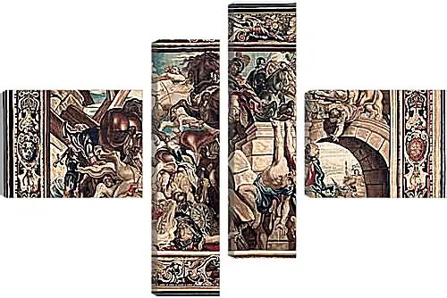 Модульная картина - Tapestry showing the Triumph of Constantine over Maxentius at the Battle of the Milvian Bridg. Питер Пауль Рубенсe