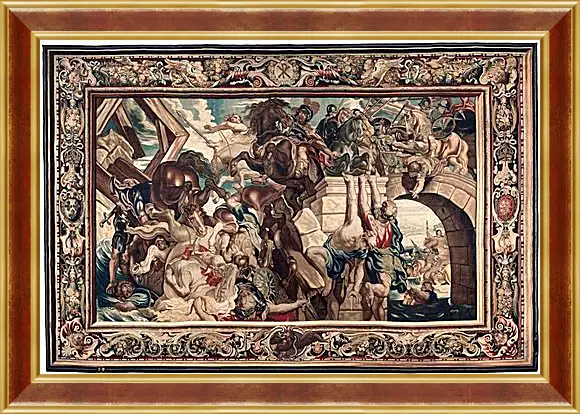 Картина в раме - Tapestry showing the Triumph of Constantine over Maxentius at the Battle of the Milvian Bridg. Питер Пауль Рубенсe