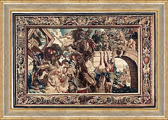 Картина в раме - Tapestry showing the Triumph of Constantine over Maxentius at the Battle of the Milvian Bridg. Питер Пауль Рубенсe