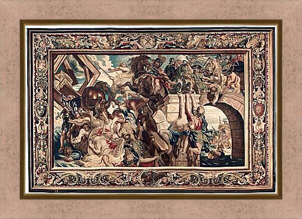 Картина в раме - Tapestry showing the Triumph of Constantine over Maxentius at the Battle of the Milvian Bridg. Питер Пауль Рубенсe