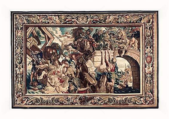 Картина в раме - Tapestry showing the Triumph of Constantine over Maxentius at the Battle of the Milvian Bridg. Питер Пауль Рубенсe