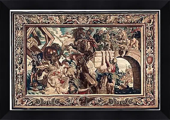 Картина в раме - Tapestry showing the Triumph of Constantine over Maxentius at the Battle of the Milvian Bridg. Питер Пауль Рубенсe