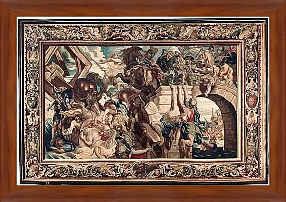 Картина в раме - Tapestry showing the Triumph of Constantine over Maxentius at the Battle of the Milvian Bridg. Питер Пауль Рубенсe