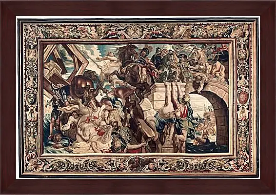 Картина в раме - Tapestry showing the Triumph of Constantine over Maxentius at the Battle of the Milvian Bridg. Питер Пауль Рубенсe