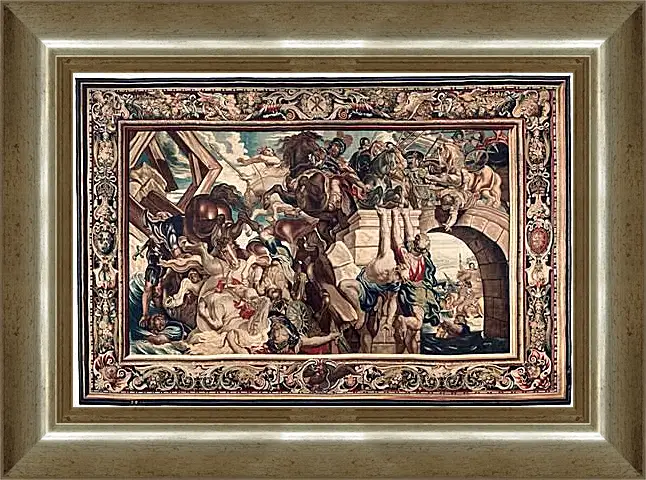 Картина в раме - Tapestry showing the Triumph of Constantine over Maxentius at the Battle of the Milvian Bridg. Питер Пауль Рубенсe