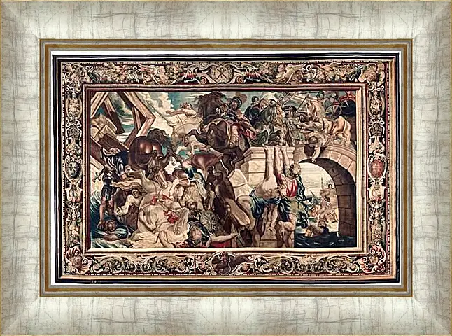 Картина в раме - Tapestry showing the Triumph of Constantine over Maxentius at the Battle of the Milvian Bridg. Питер Пауль Рубенсe