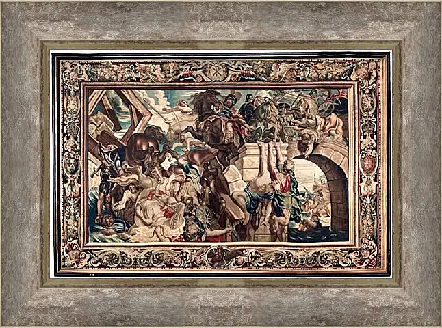 Картина в раме - Tapestry showing the Triumph of Constantine over Maxentius at the Battle of the Milvian Bridg. Питер Пауль Рубенсe