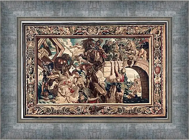 Картина в раме - Tapestry showing the Triumph of Constantine over Maxentius at the Battle of the Milvian Bridg. Питер Пауль Рубенсe