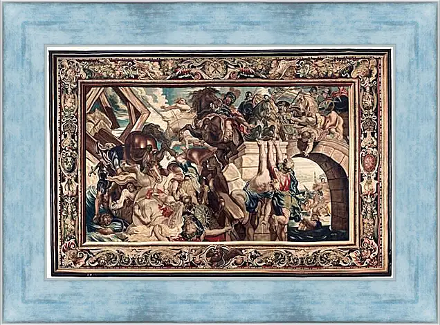 Картина в раме - Tapestry showing the Triumph of Constantine over Maxentius at the Battle of the Milvian Bridg. Питер Пауль Рубенсe