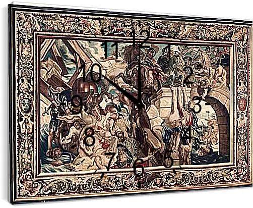 Часы картина - Tapestry showing the Triumph of Constantine over Maxentius at the Battle of the Milvian Bridg. Питер Пауль Рубенсe