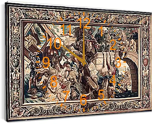 Часы картина - Tapestry showing the Triumph of Constantine over Maxentius at the Battle of the Milvian Bridg. Питер Пауль Рубенсe