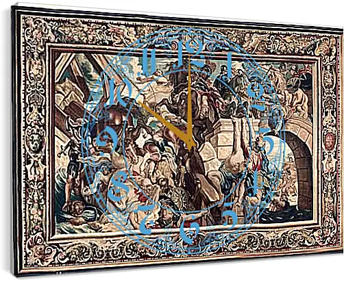 Часы картина - Tapestry showing the Triumph of Constantine over Maxentius at the Battle of the Milvian Bridg. Питер Пауль Рубенсe