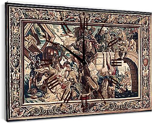 Часы картина - Tapestry showing the Triumph of Constantine over Maxentius at the Battle of the Milvian Bridg. Питер Пауль Рубенсe
