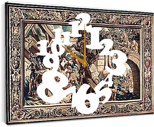 Часы картина - Tapestry showing the Triumph of Constantine over Maxentius at the Battle of the Milvian Bridg. Питер Пауль Рубенсe