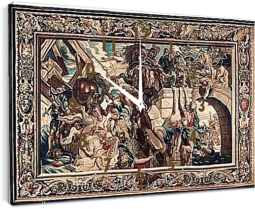 Часы картина - Tapestry showing the Triumph of Constantine over Maxentius at the Battle of the Milvian Bridg. Питер Пауль Рубенсe