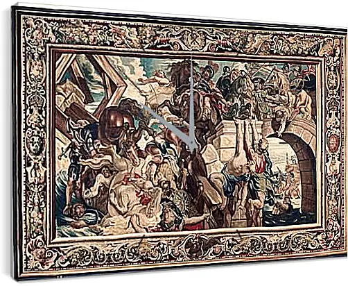 Часы картина - Tapestry showing the Triumph of Constantine over Maxentius at the Battle of the Milvian Bridg. Питер Пауль Рубенсe