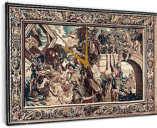 Часы картина - Tapestry showing the Triumph of Constantine over Maxentius at the Battle of the Milvian Bridg. Питер Пауль Рубенсe