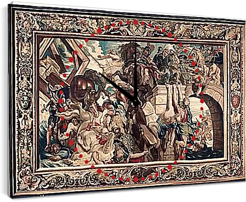 Часы картина - Tapestry showing the Triumph of Constantine over Maxentius at the Battle of the Milvian Bridg. Питер Пауль Рубенсe