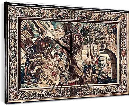 Часы картина - Tapestry showing the Triumph of Constantine over Maxentius at the Battle of the Milvian Bridg. Питер Пауль Рубенсe