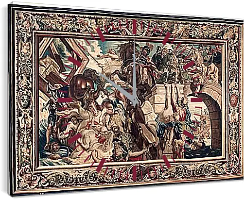 Часы картина - Tapestry showing the Triumph of Constantine over Maxentius at the Battle of the Milvian Bridg. Питер Пауль Рубенсe