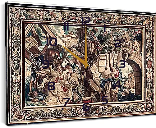 Часы картина - Tapestry showing the Triumph of Constantine over Maxentius at the Battle of the Milvian Bridg. Питер Пауль Рубенсe