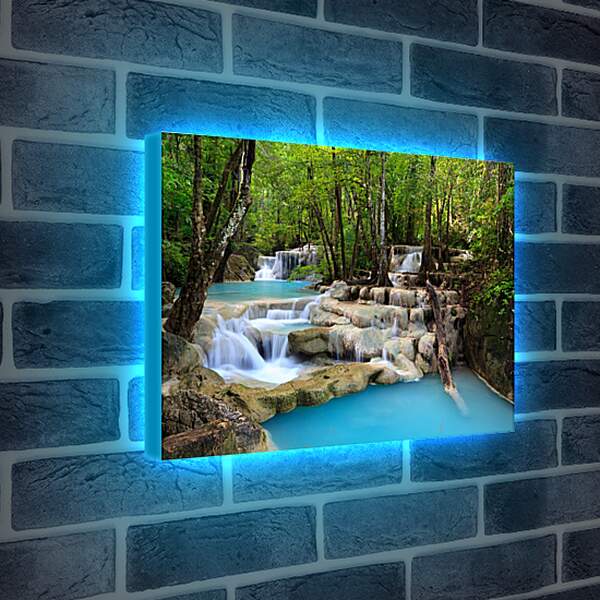 Лайтбокс световая панель - Речка с небольшим водопадом