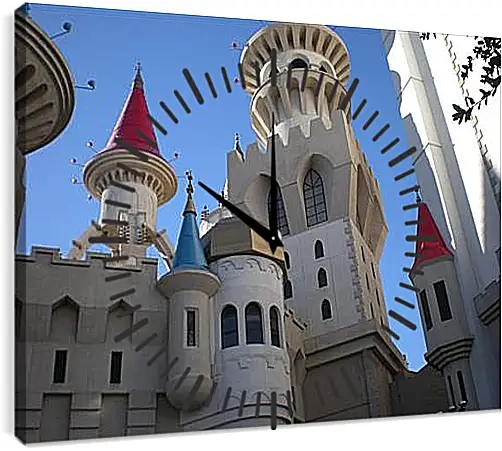 Часы картина - Hotel Excalibur in Las Vegas - Отель Экскалибур в Лас Вегасе