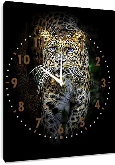 Часы картина - леопард