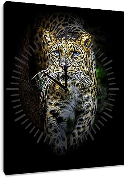 Часы картина - леопард