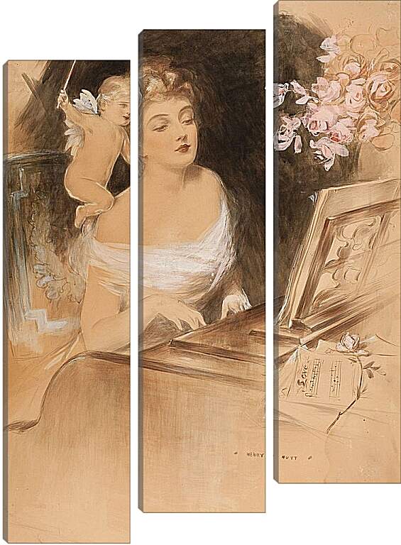 Модульная картина - Пианистка и ангел