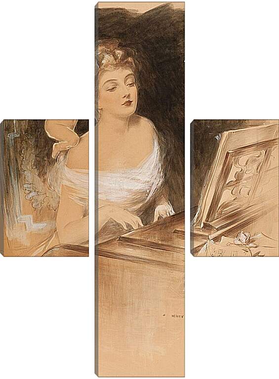 Модульная картина - Пианистка и ангел