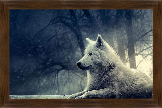 Картина в раме - wolf - волк