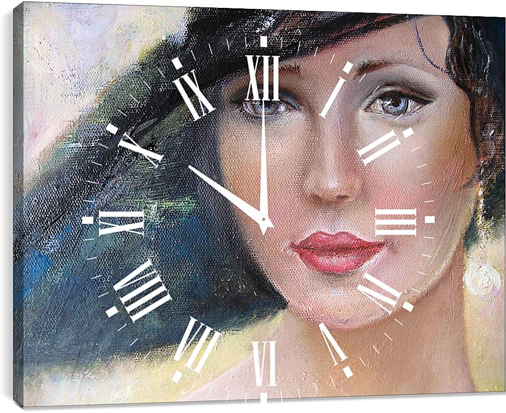 Часы картина - Портрет девушки