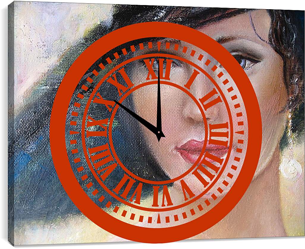 Часы картина - Портрет девушки