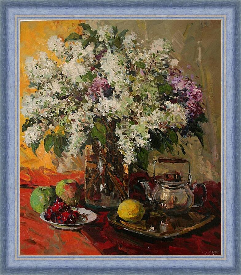 Картина в раме - Цветы на столе