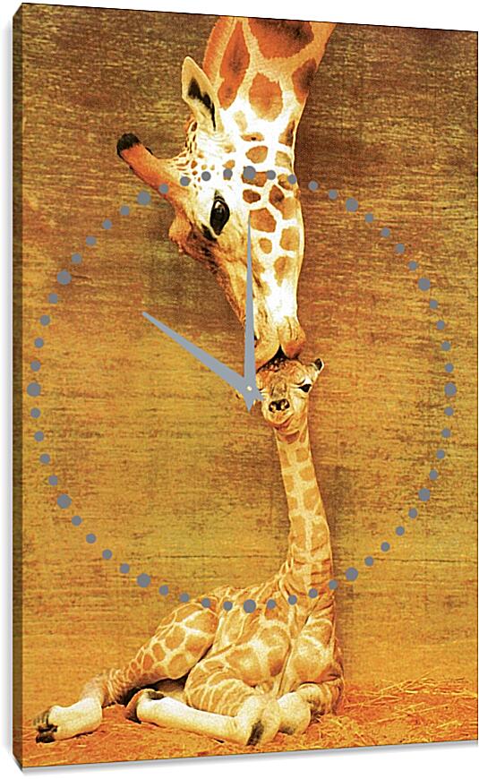 Часы картина - Жираф и жирафик