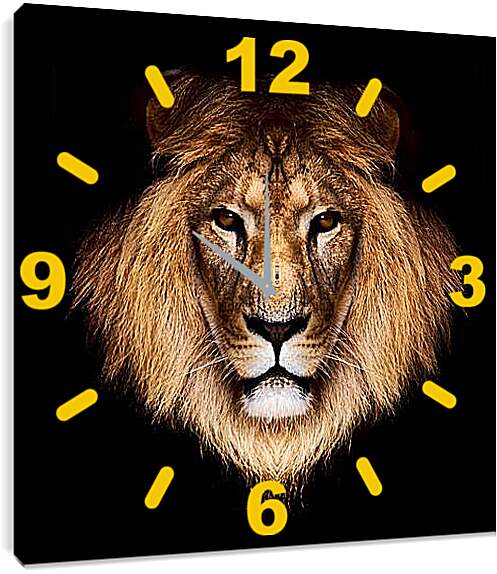 Часы картина - лев