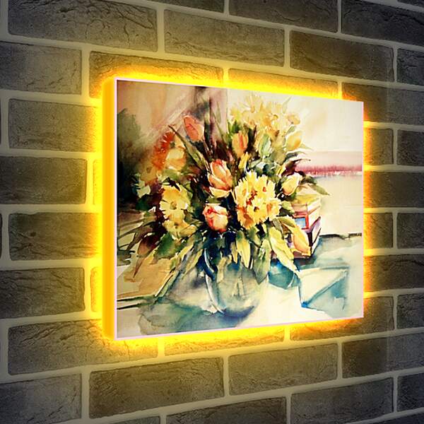 Лайтбокс световая панель - Цветы на столе