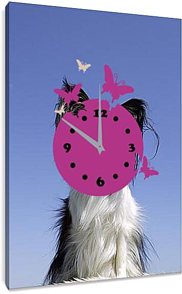Часы картина - Собака на диване