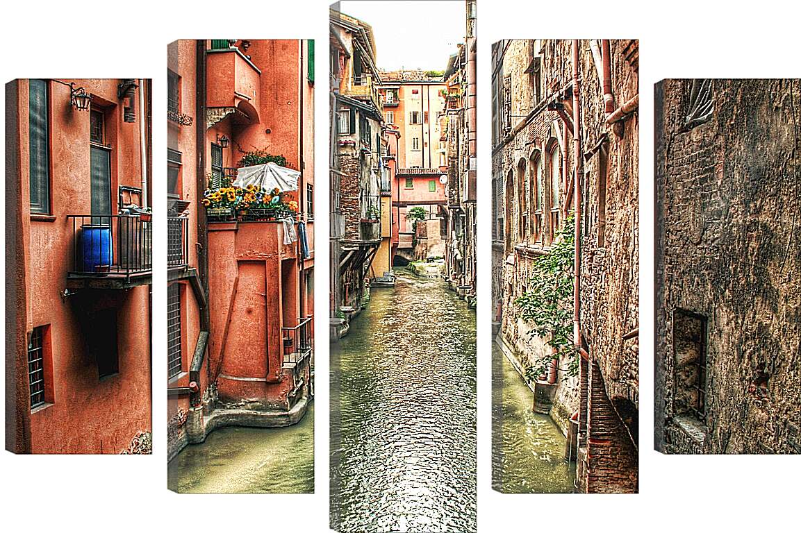 Модульная картина - Маленький канал. Италия.