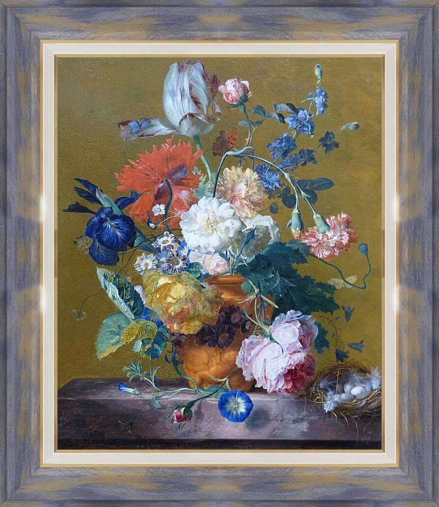 Картина в раме - Букет цветов в вазе. Ян ван Хёйсум