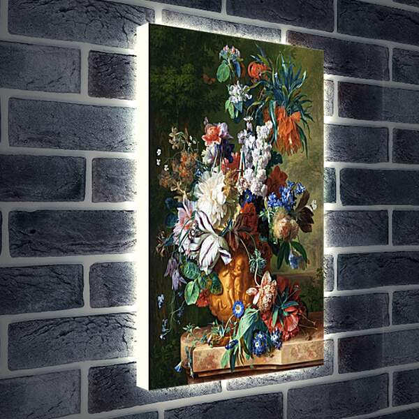 Лайтбокс световая панель - Букет цветов в урне. Ян ван Хёйсум